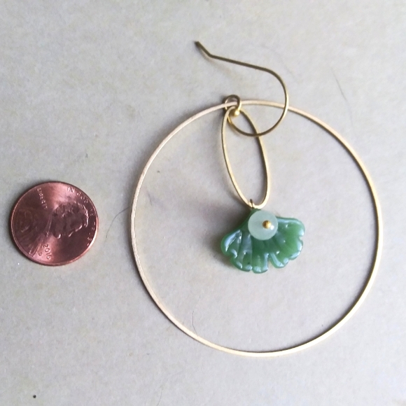 XXL 'Gingko' Dangle Hoops - Picture 3 of 3